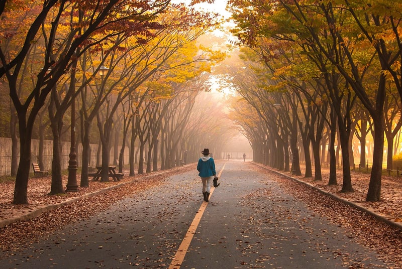 Urban walking woman